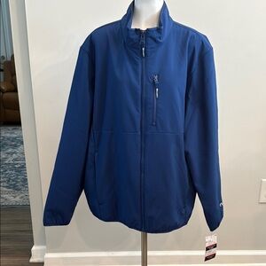Champion XL Blue Water Resistant Windbreaker Full-Zip Stand-Up Collar